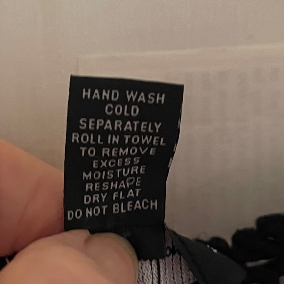 INC International Concepts Open Knit Crochet Black Ruffle Hem Cardigan M - Picture 11 of 15